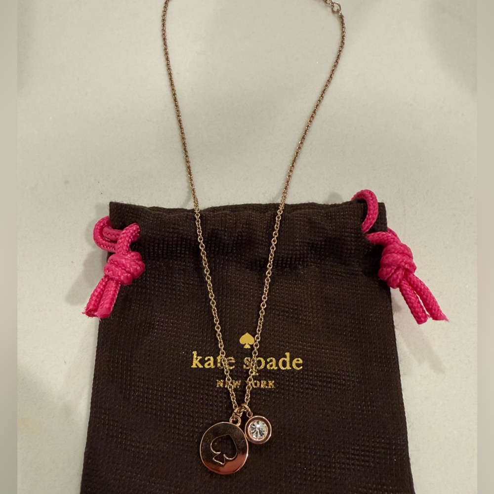 kate spade Rose Gold Crystal Disc Pendant Necklace